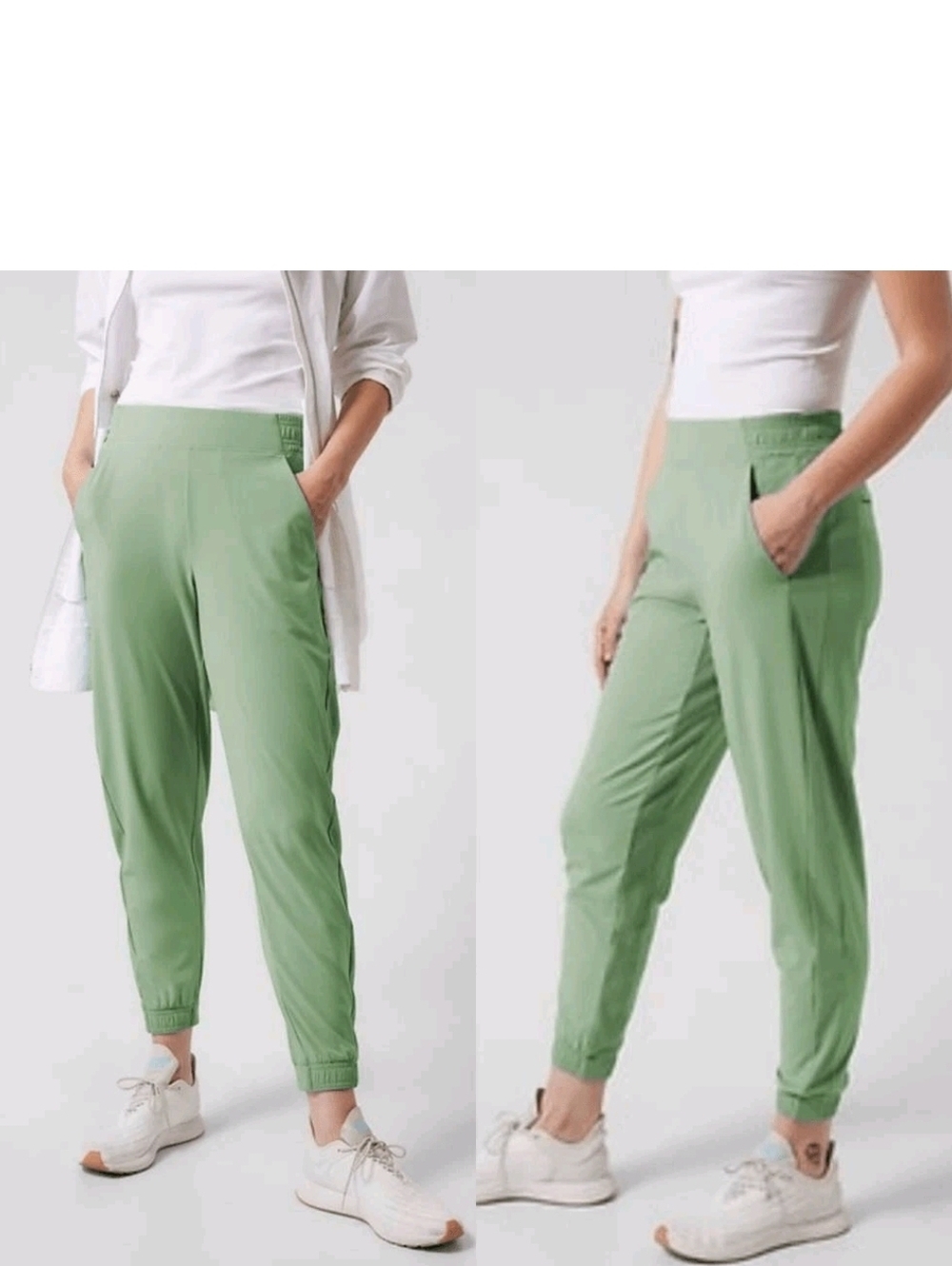 Athleta Womens  Brooklyn Joggers Raleigh Green Size 6 Featherweight Stretch